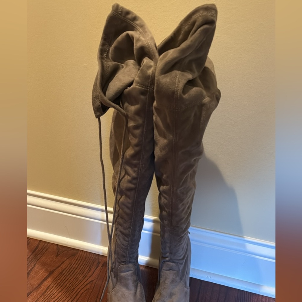 Brown Over the Knee Boots faux suede
